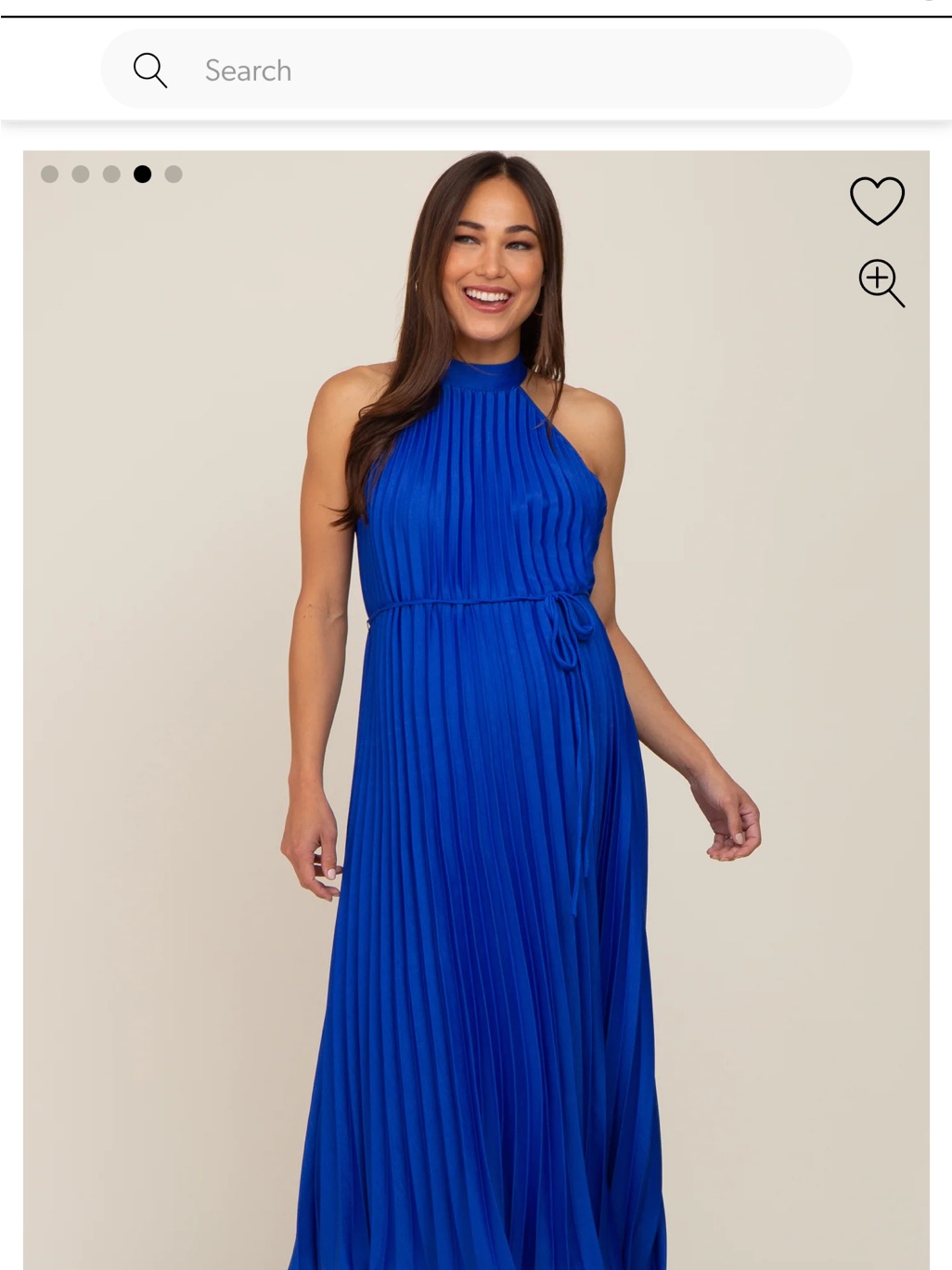 Pinkblush Royal Blue Pleated Halter Midi Dress
